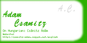 adam csanitz business card